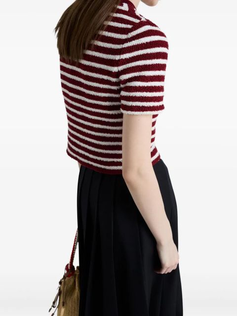 Prada cotton bouclé polo top - Red