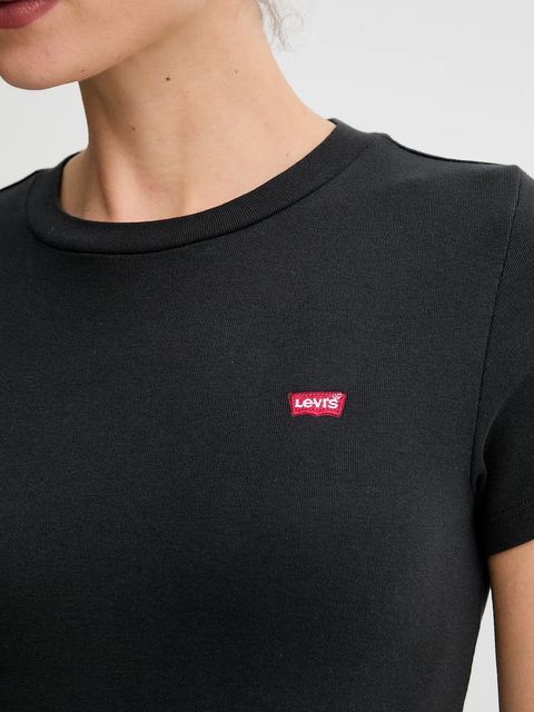 Levi's t-shirt bawełniany 2-pack damski kolor czarny 004AO