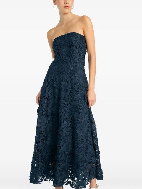 ROTATE BIRGER CHRISTENSEN 3D lace flared midi dress - Blue - zdjęcie produktu nr 2