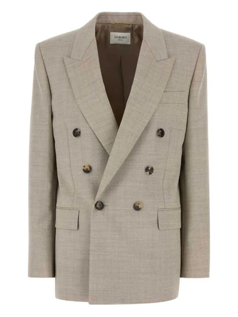 Saint Laurent double-breasted wool blazer - Neutrals - zdjęcie produktu nr 1