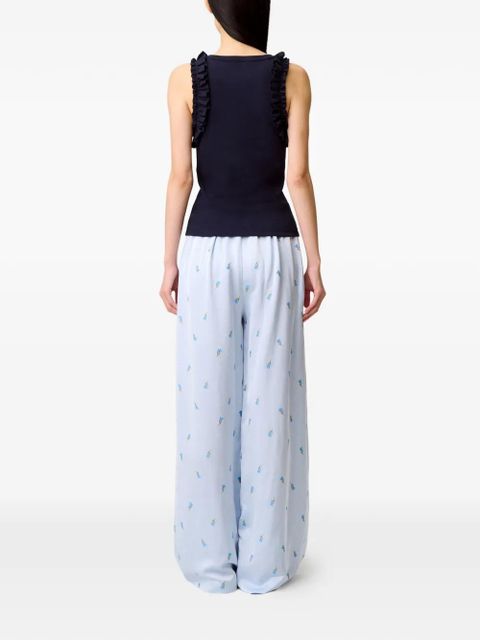 Claudie Pierlot ruffled-trim top - Blue