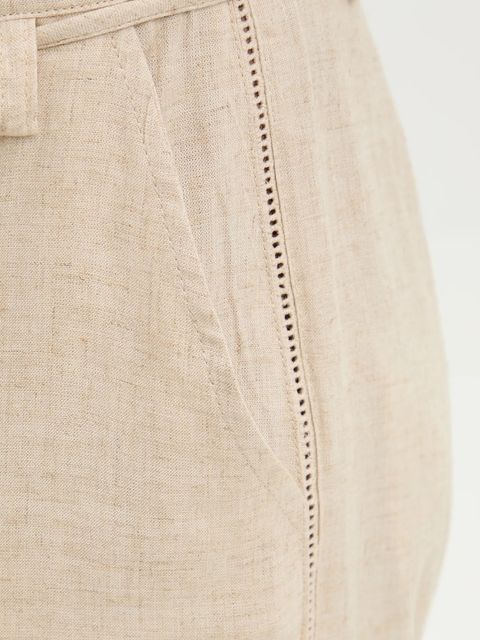 Answear.LAB komplet z lnem damski kolor beżowy