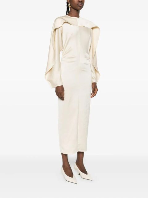 Nanushka pilgrim-collar midi dress - Neutrals