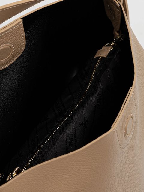 Patrizia Pepe torebka skórzana kolor beżowy 8B0256 L148