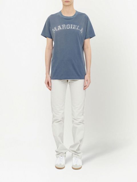 Maison Margiela logo-print jersey T-shirt - Blue