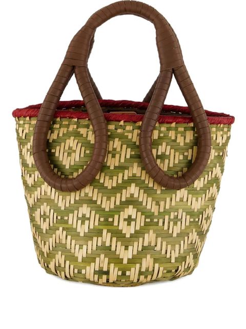 Johanna Ortiz mini Understanding Of The Cosmos woven bucket bag - Green - zdjęcie produktu nr 1