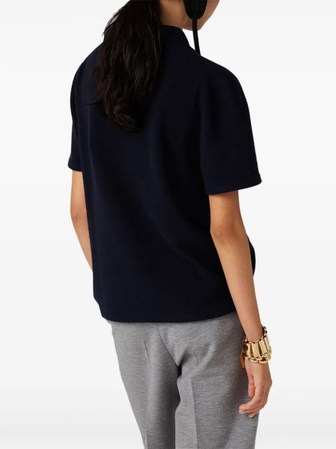 Miu Miu zip-front ribbed knit sweater - Blue