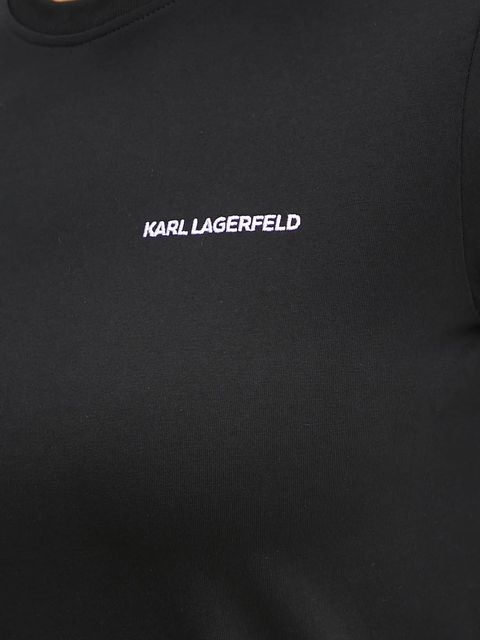 Karl Lagerfeld t-shirt bawełniany ESSENTIAL damski kolor czarny A1W17019