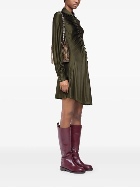 Rabanne button-embellished draped dress - Green