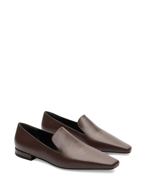 LouLou de Saison Carole Lds leather square-toe loafers - Brown