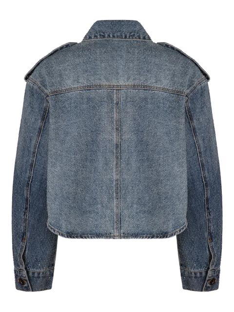 Self-Portrait studded cropped jacket - Blue - zdjęcie produktu nr 2