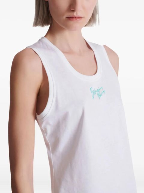 Balmain logo-print tank top - White - zdjęcie produktu nr 2