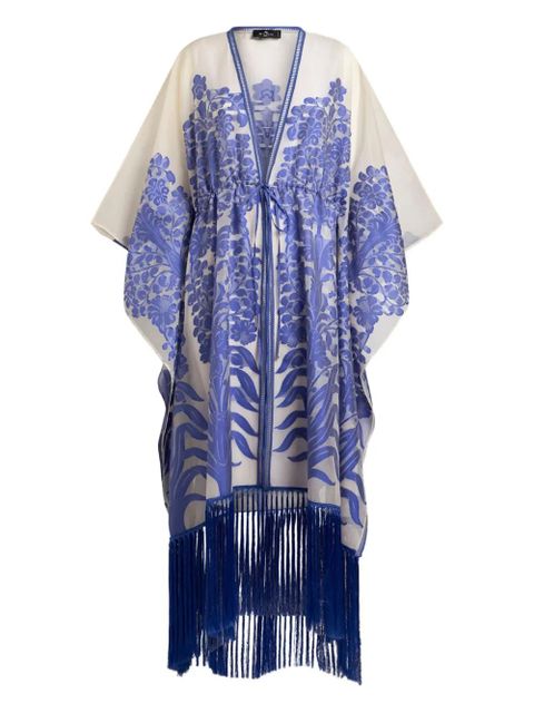 ETRO patterned-jacquard kaftan dress - White - zdjęcie produktu nr 1