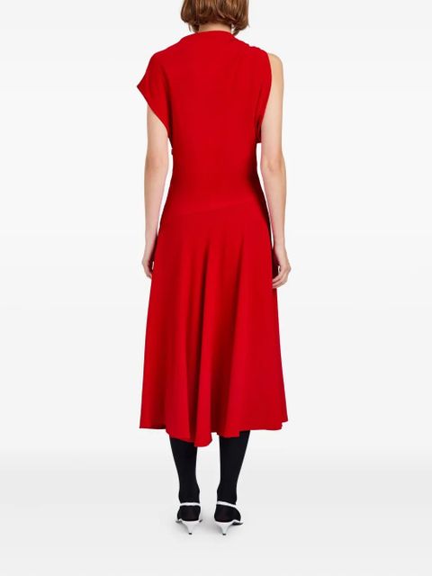 Proenza Schouler draped one-shoulder midi party dress - Red