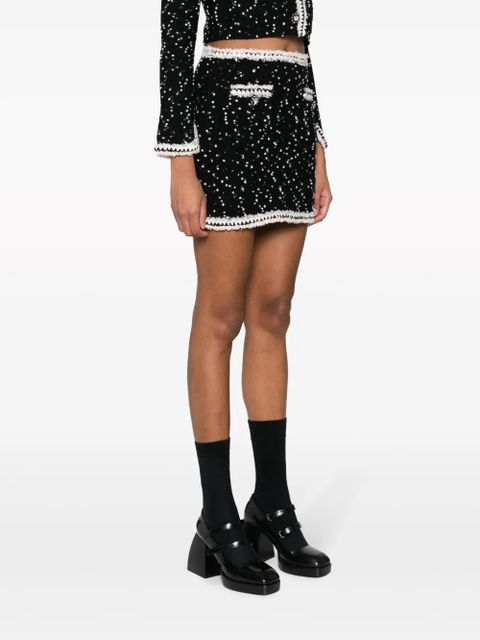 Self-Portrait knit mini skirt - Black