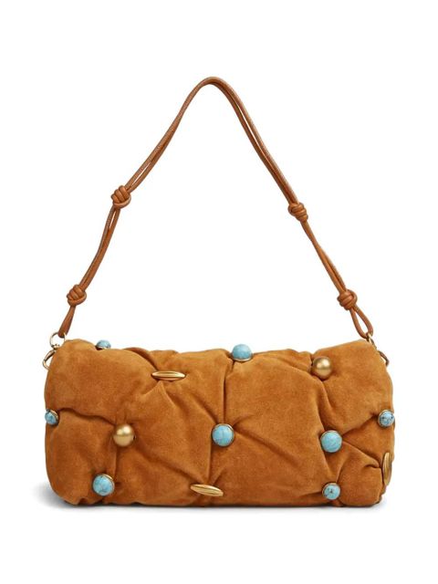 Cult Gaia Amalia suede clutch bag - Brown - zdjęcie produktu nr 2