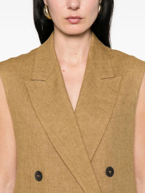 Max Mara double-breasted sleeveless gilet - Neutrals