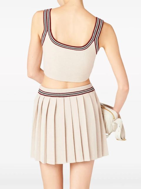 Miu Miu pleated knitted cashmere miniskirt - Neutrals