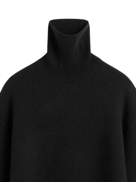 TOTEME turtleneck ribbed knit mini dress - Black - zdjęcie produktu nr 2