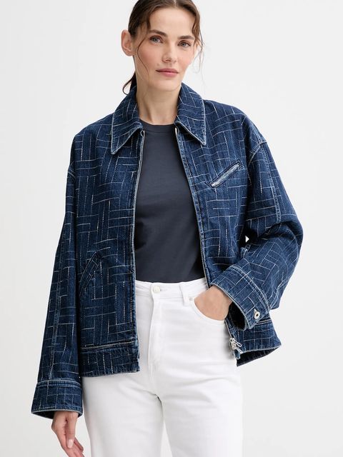 Kenzo kurtka jeansowa kolor niebieski przejściowa FF62DV2566V3 - zdjęcie produktu nr 1