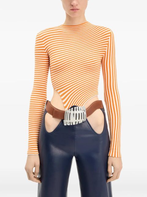 Jean Paul Gaultier striped asymmetric bodysuit - Orange - zdjęcie produktu nr 2