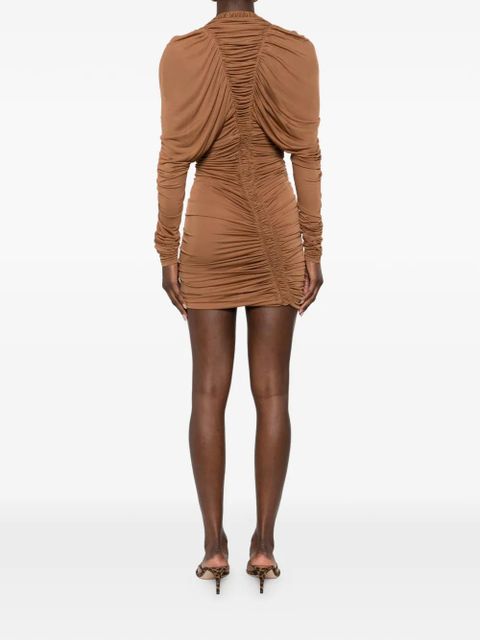 Christopher Esber Orion LS long-sleeve mini dress - Brown