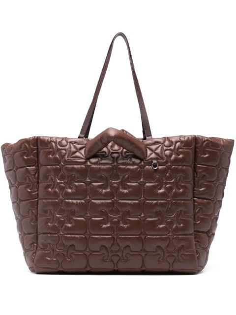 GANNI Quilted Re-Tech XXL tote bag - Brown - zdjęcie produktu nr 1