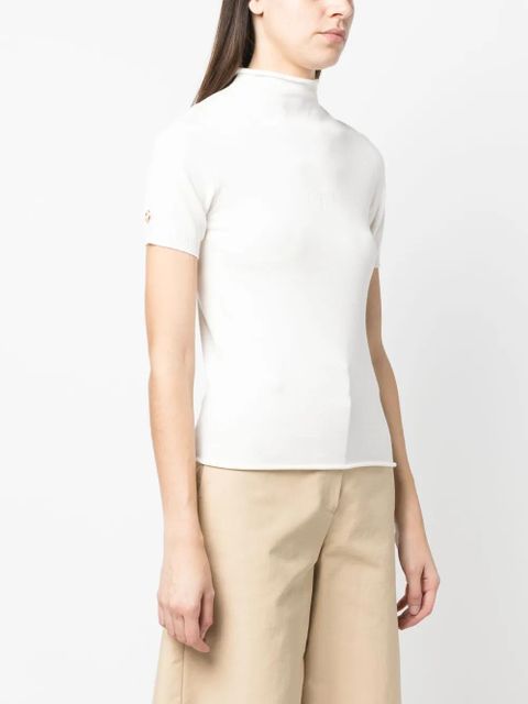 TWINSET logo-plaque short-sleeve jumper - White