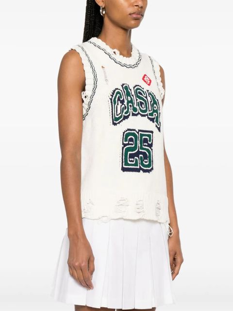 Casablanca intarsia baseball vest - White - zdjęcie produktu nr 2