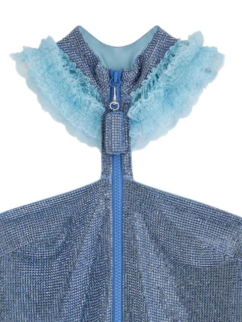 Self-Portrait x Christopher Kane chainmail zip-up mini dress - Blue - zdjęcie produktu nr 2