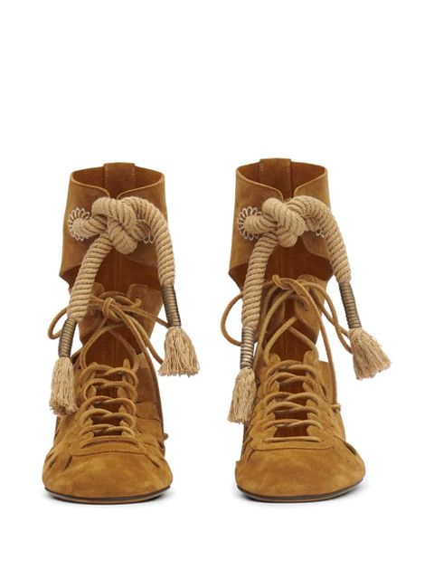 ISABEL MARANT Liade open-work gladiator boots - Brown
