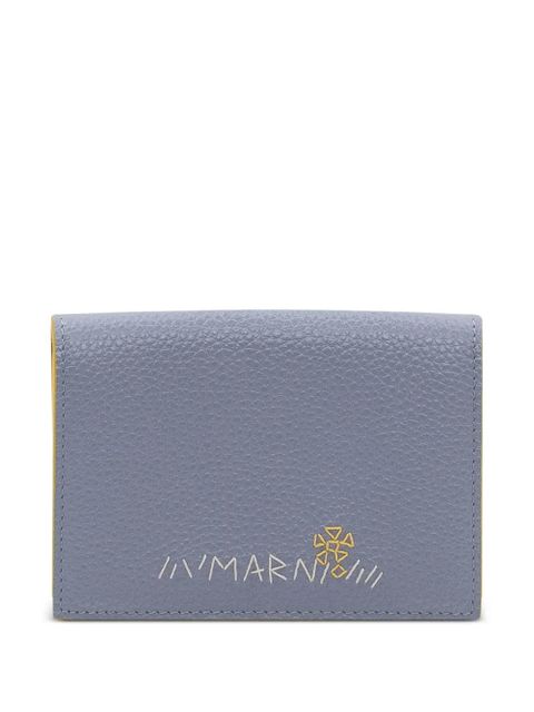 Marni trifold leather wallet - Blue - zdjęcie produktu nr 1