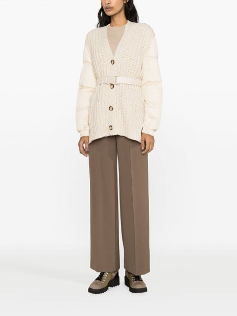 Moncler panelled padded cashmere-wool cardigan - Neutrals - zdjęcie produktu nr 2