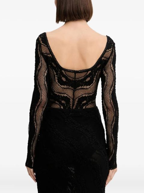 Charo Ruiz Ibiza long-sleeve lace bodysuit - Black - zdjęcie produktu nr 2