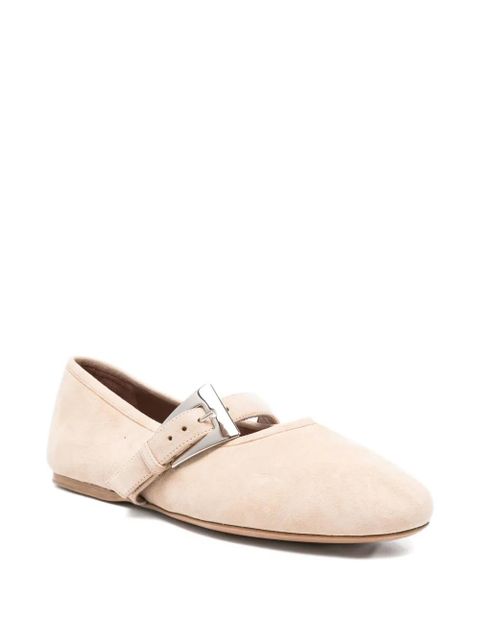 Paris Texas buckle-strap suede flats - Neutrals - zdjęcie produktu nr 2
