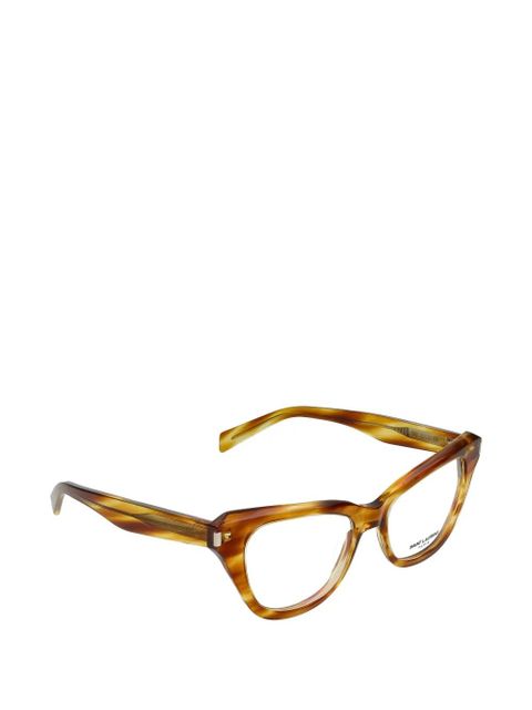 Saint Laurent cat-eye frame glasses - Brown