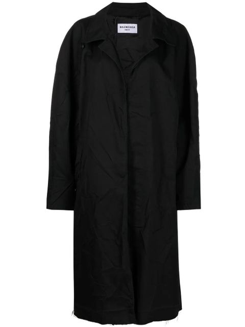 Balenciaga raw-edge trench coat - Black - zdjęcie produktu nr 1