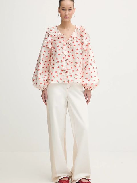 Stine Goya koszula damska kolor beżowy regular SG-PS26-T125-2067