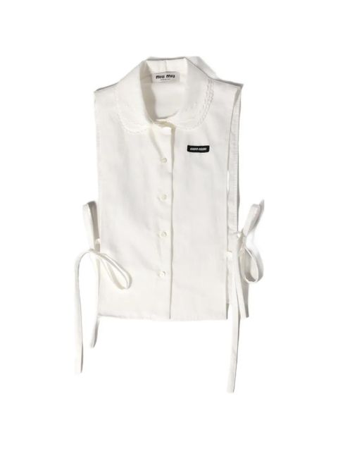 Miu Miu slubbed poplin side-tie shirt - White - zdjęcie produktu nr 1