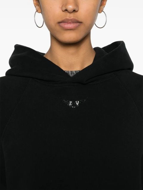 Zadig&Voltaire Georgy wings-appliqué hoodie - Black