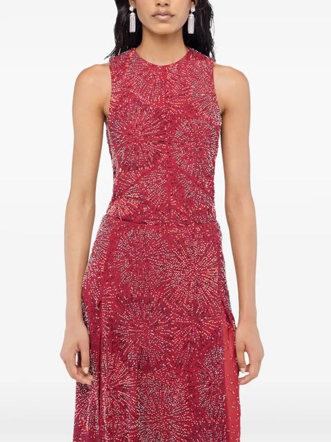 Rabanne chiffon cape pearl embroidered top