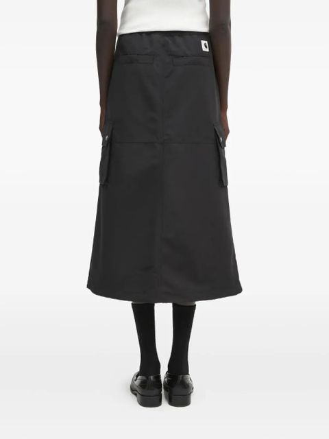 Carhartt WIP logo-patch A-line midi skirt - Black