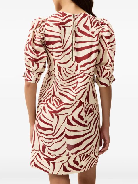 Marie Oliver Ola puffed-sleeve mini dress - Neutrals