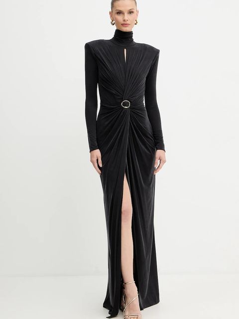 Elisabetta Franchi sukienka kolor czarny maxi prosta ABR0656E2 - zdjęcie produktu nr 1