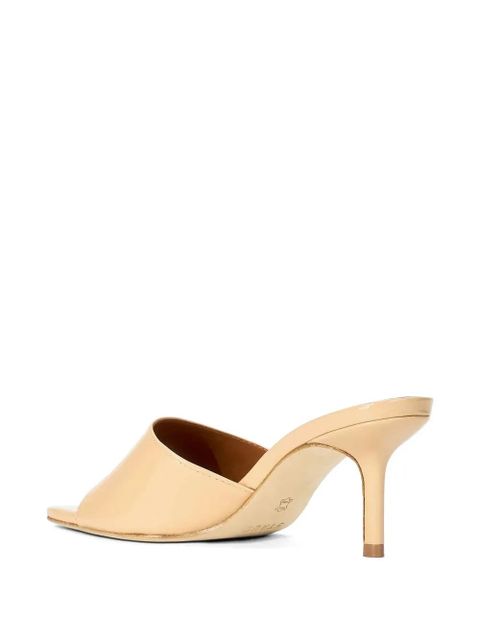 STAUD Bea patent-finish heeled mules - Neutrals