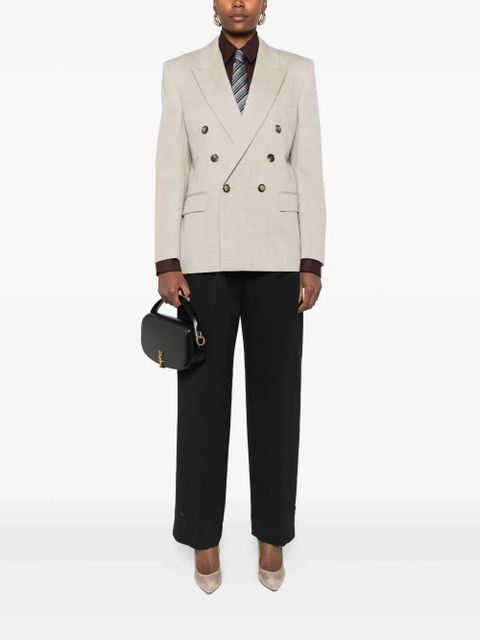 Saint Laurent double-breasted button blazer - Neutrals