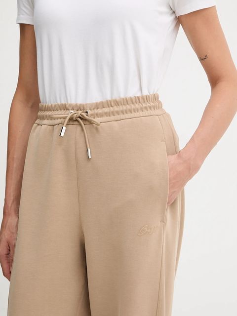 BOSS Orange spodnie dresowe damskie kolor zielony gładkie 50547800