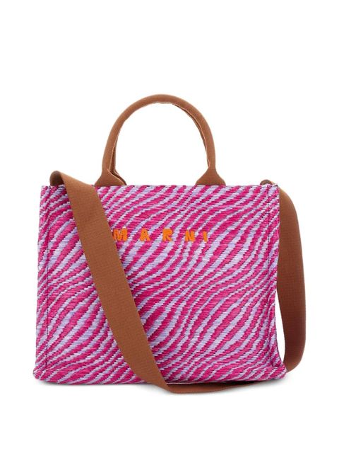 Marni small top-handles wave-print tote bag - Pink - zdjęcie produktu nr 1