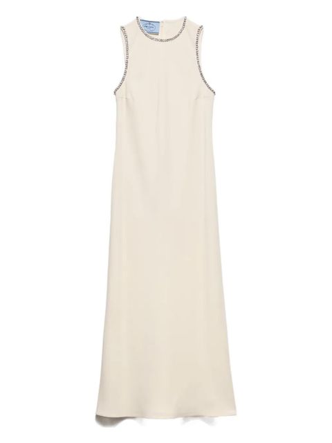 Prada Sablé crew-neck midi dress - Neutrals - zdjęcie produktu nr 1