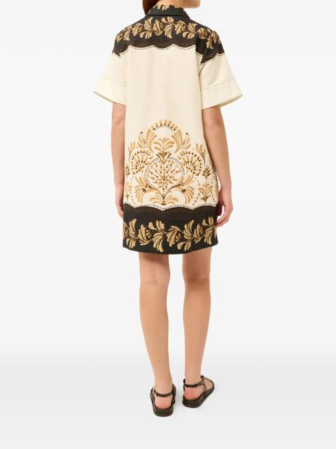 Marie Oliver Dede floral-print v-neck dress - Neutrals